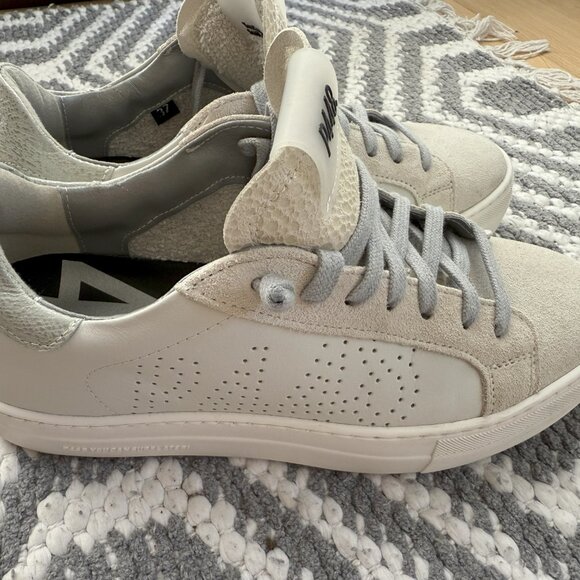 P448 Thea Platform Sneaker (Women) White, Gray, Suede - Picture 4 of 6